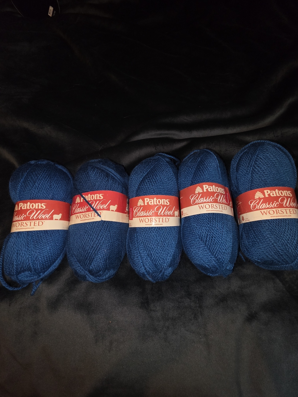 Patons Classic Wool Worsted Yarn – Peacock Blue – Lot of 5 Skeins – 100% Wool